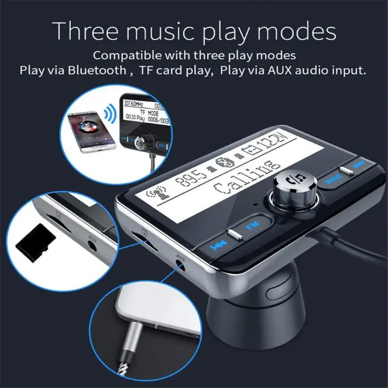 B31 Bluetooth 4,2 автомобильный fm-передатчик удобный практичный удобный дизайн USB зарядное устройство с 2,4 дюймовым дисплеем Автомобильный комплект