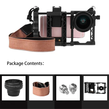 

Wide-angle/Macro Two-in-one Lens Phone Cage Bracket Photography Frame Set for Smartphone