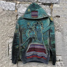 

Autumn Skull Flower Print Men Hoodies Sweatshirts 2021 Winter Long Sleeve Hooded Tops Pullover Retro Pocket Male Hoodie Harajuku