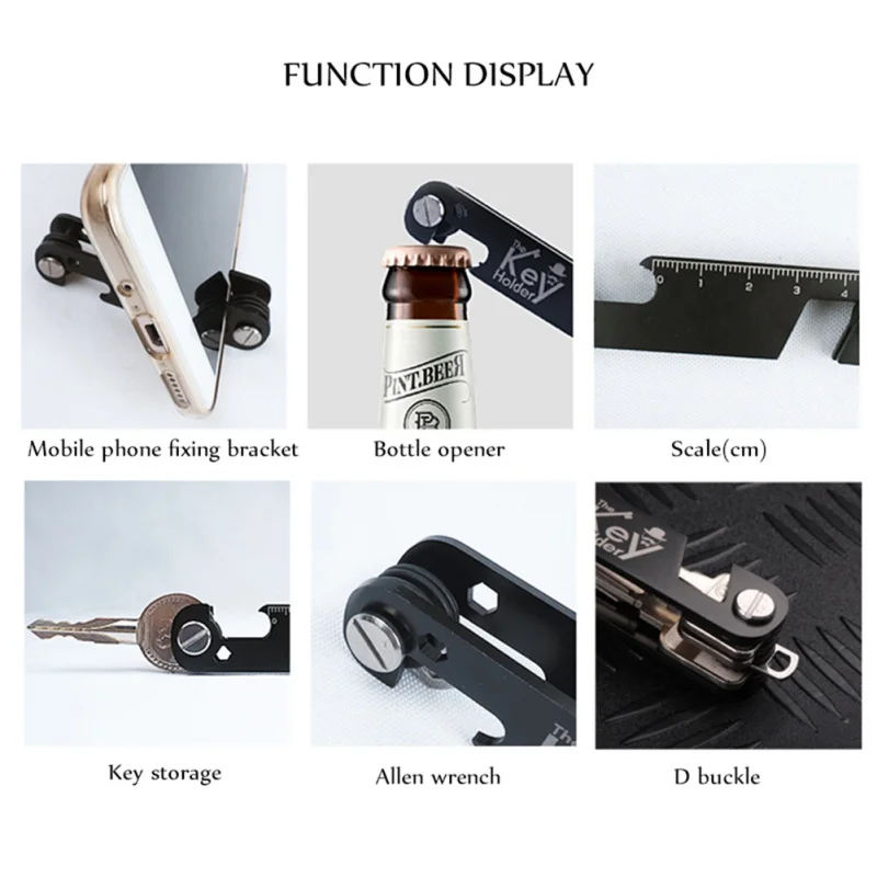 Портативный EDC органайзер для ключей держатель алюминиевый брелок держатель для ключей Органайзер клипса папка для хранения ключей на открытом воздухе