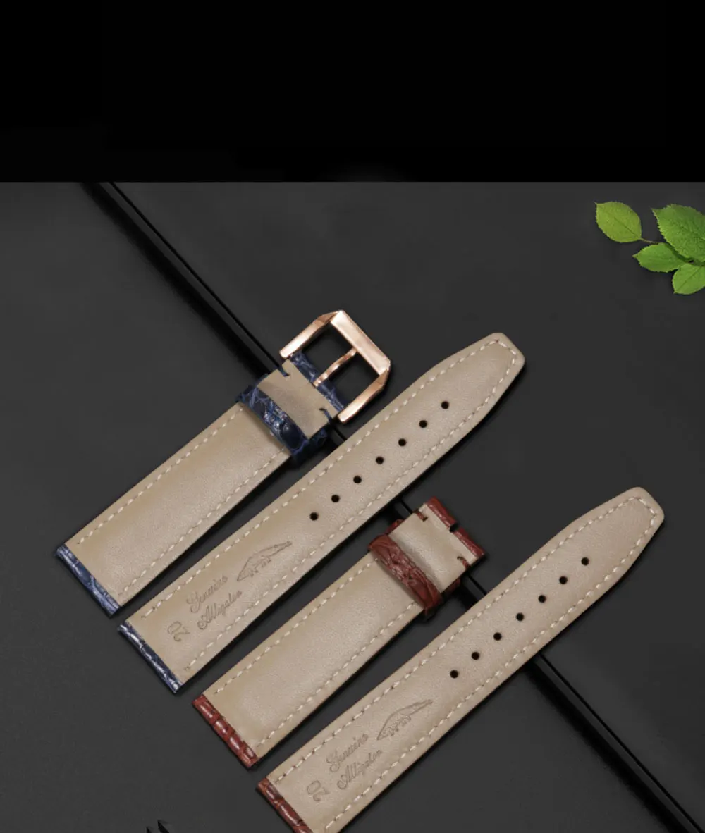 Кожаный ремешок PEIYI из кожи аллигатора, черный, синий, коричневый, сменный Браслет, мужские часы, ремешок, серия PORTUGIESER для IWC