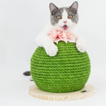 

Charming Round Sisal Cat Scratcher Creative Funny Cactus Shaped Kitten Scratch Tree Home Pet Supplies