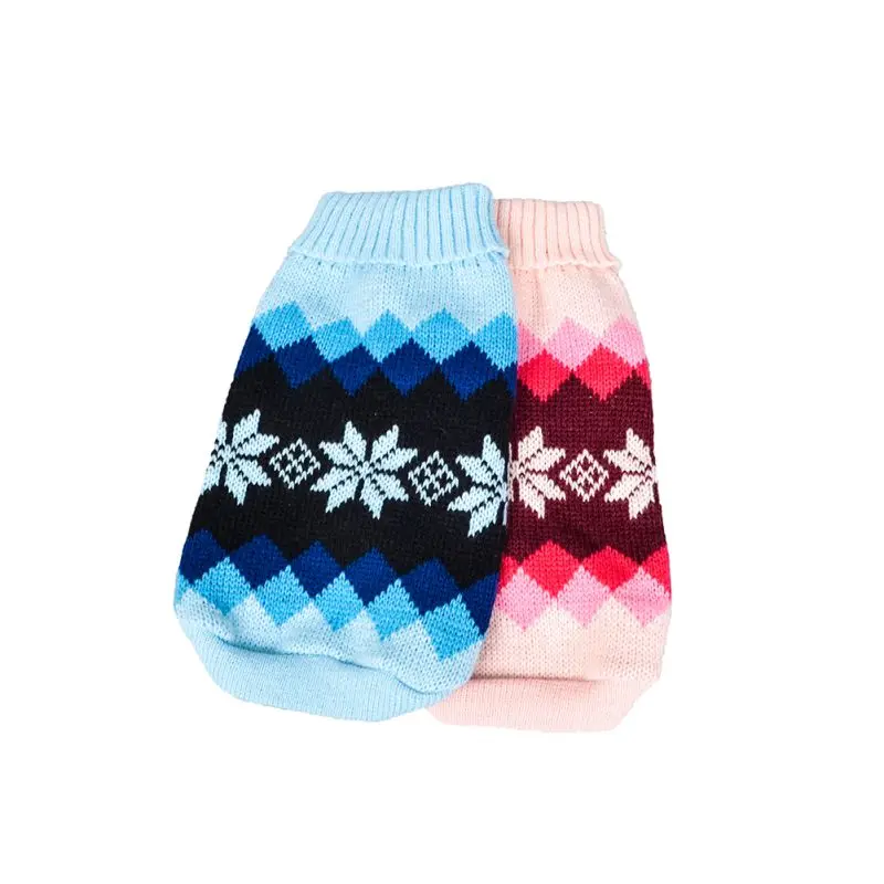 Для домашних любимцев собак кошек трикотаж ромбовидный узор свитер собака теплое пальто осень/зима костюм