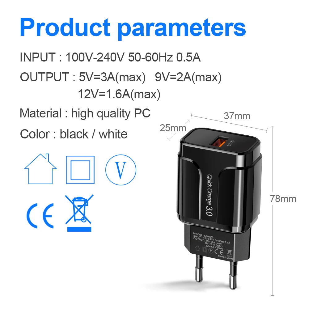 Олаф Quick Charge 3,0 USB зарядное устройство QC 3,0 Быстрая зарядка EU US переходник настенное зарядное устройство для мобильного телефона для iPhone samsung Xiaomi