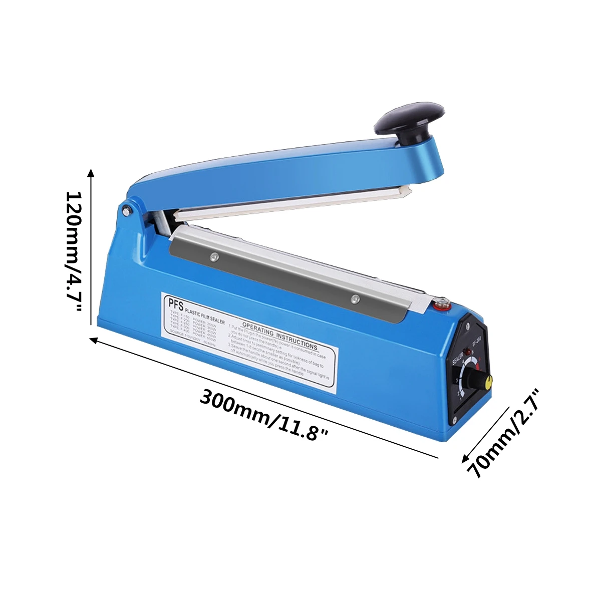 200mm Impulse Sealer Heat Sealing Machine Kitchen Food Sealer Vacuum Bag Sealer Plastic Bag Packing Tools 220V 50HZ