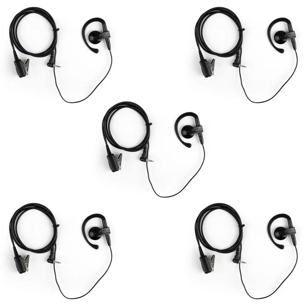 Artudatech 5Pcs 2.5 Millimetri Curvetta Auricolare Auricolare Ptt Microfono Per Motorola Talkabout T5022 Accessori Walkie Talkie