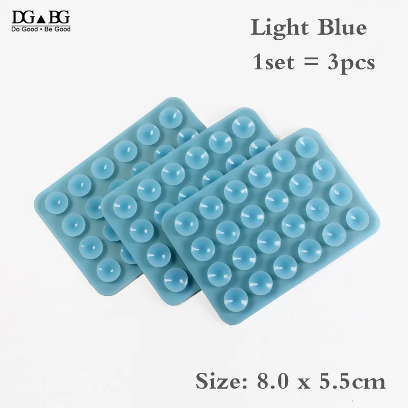 light blue 4x6 DIY силиконовый резиновый коврик на присосках 3 м стикер высокого качества присоска для VR Mobile MP4 gps Аксессуары - Color: light blue 4x6
