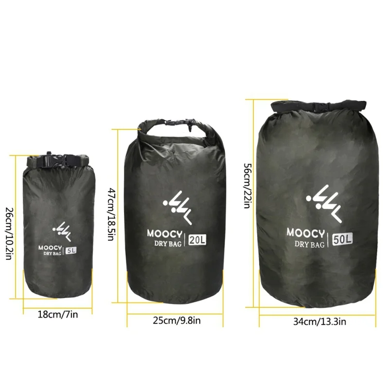 

5L/20L/50L Waterproof Dry Bag Roll Top Sack Rafting Kayaking Boating Swimming Dry Organizer Beach Outdoor Fishing Storage Bag