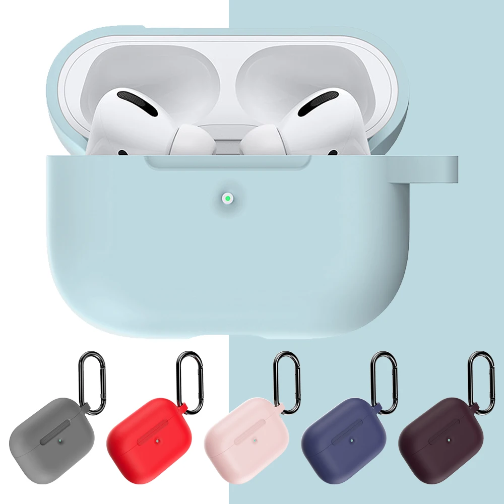 Мягкий удобный жидкий силиконовый чехол для Apple Airpods Pro беспроводные Bluetooth