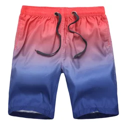 Thick wood – short de plage pour hommes, décontracté, dégradé, imprimé planche, séchage Super rapide, grande taille, pantalon rose ample avec cordon de serrage 