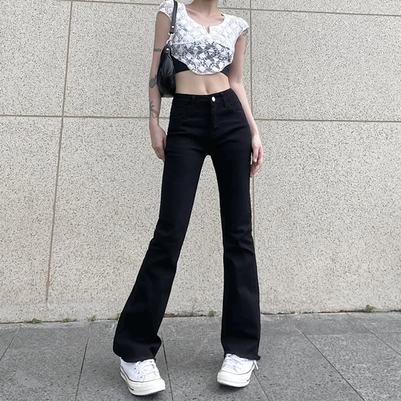 old navy jeans Jacuqeline 2022 Flare Flares Y2K Cargo Pants Women Vintage Low Rise Jeans Fairy Grunge Korean Fashion Baggy Trousers Streetwear zara jeans