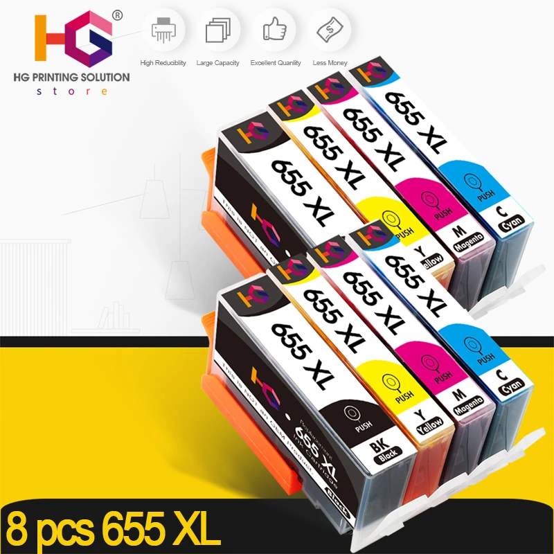 ALIZEO Ink Cartridge HP655 For HP 655 XL with chip For HP Deskjet 6520