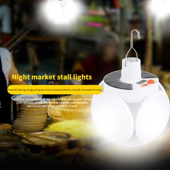 

Camping Light LED Bulb Solar Emergency Light Sun Powered Hanging Lamp for Outdoor Garden Stall