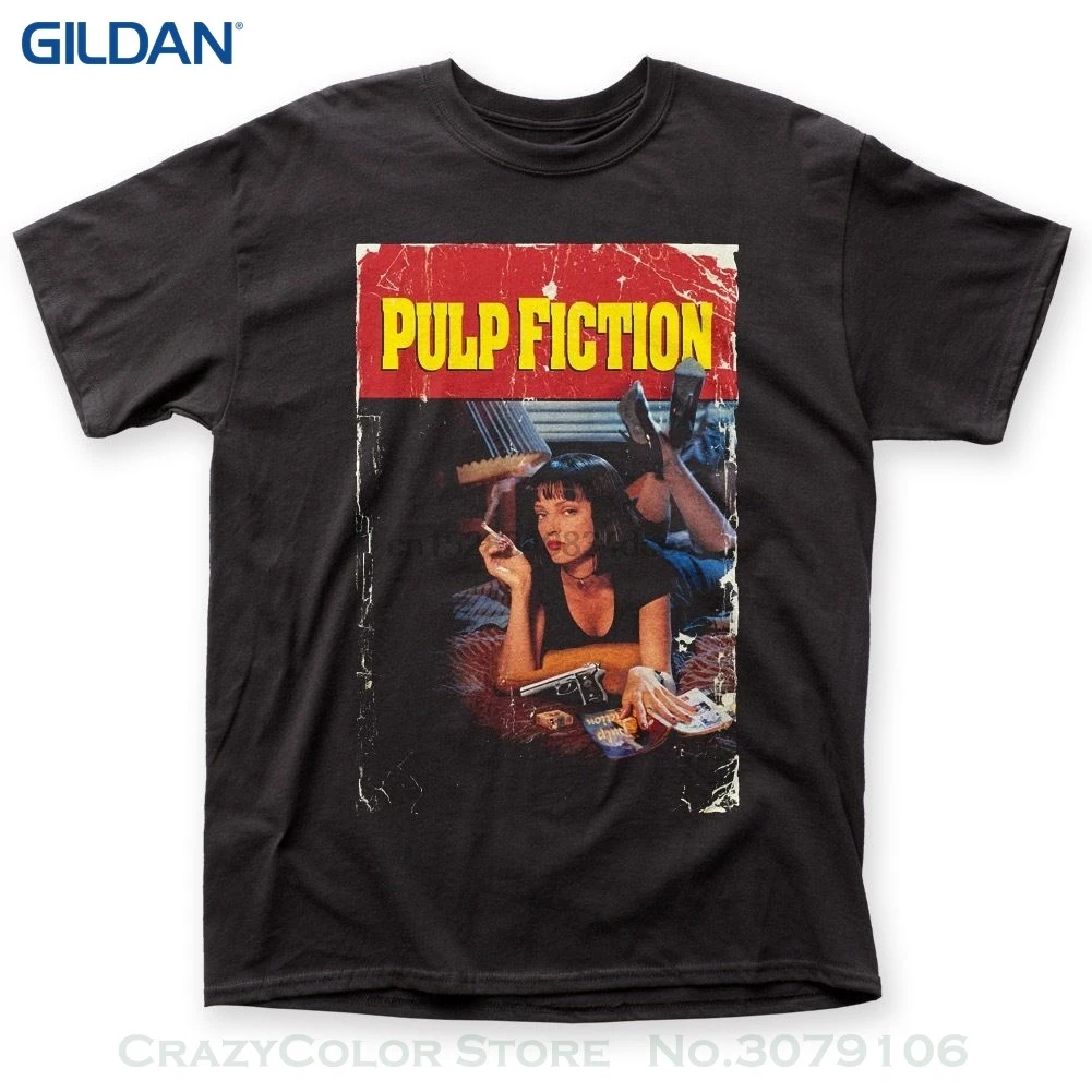 Print Tee Shirts Official Pulp Fiction Movie Distress Poster Mia Uma Thurman T-shirt S M L Xl 2xl |