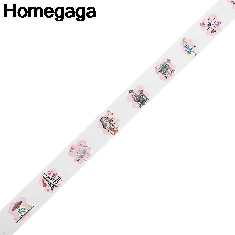 Homegaga стиль Парижа иллюстрация Дети Забавный альбом мультфильм васи клейкие ленты diy Скрапбукинг клейкая маскирующая печатная наклейка D2340