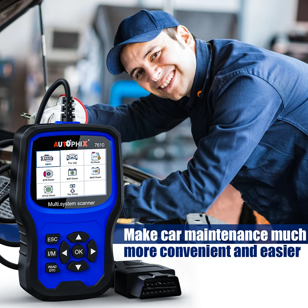 Автомобильный сканер Autophix 7610 OBD2 ABS SRS EPB DPF TPMS сброс масла ODB2 OBDII считыватель кодов