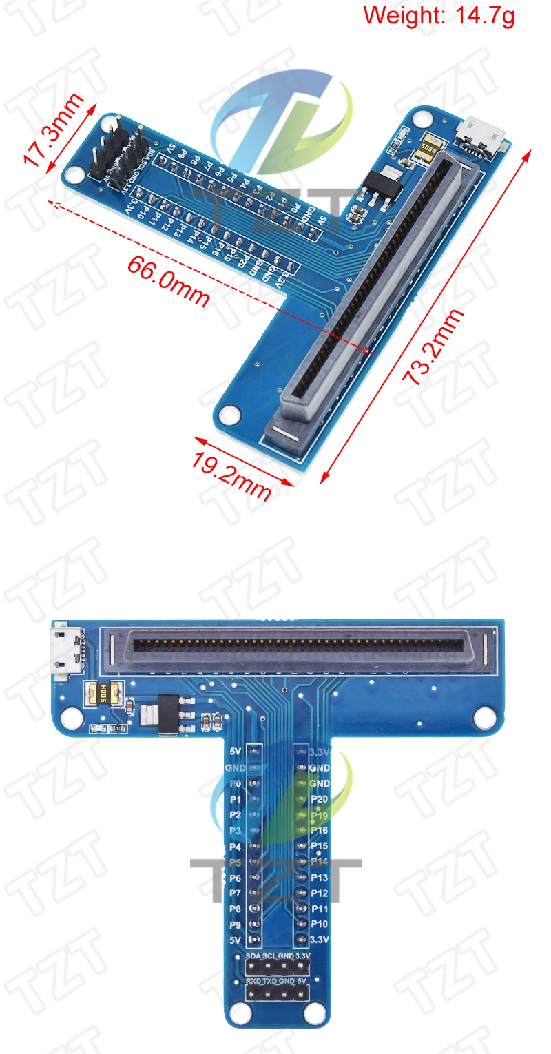 1/3 Stück für Micro:bit-Erweiterungsplatine TZT T-Typ GPIO-Platine mit 5V und 3,3V Ausgang für Micro:bit STEM-Programmierung – Detail 3