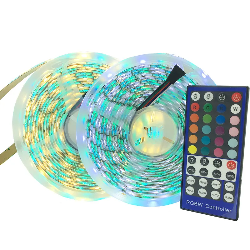 LED Strip Light RGBW 5050 SMD Flexible Ribbon led light strip RGBWW 5M Tape Diode + 40key Remote Controller +DC 12V Adapter | Лампы и
