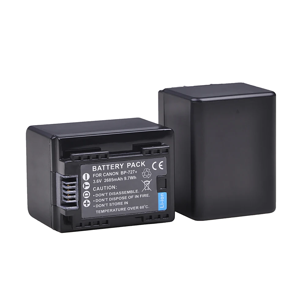 2-Pack BP-727 BP727 BP 727 батареи для Canon фотокамера Vixia HF R70 R72 R700 HFM50 HFM52 HFM500 HFR30 HFR32 HFR300 HFR40 |