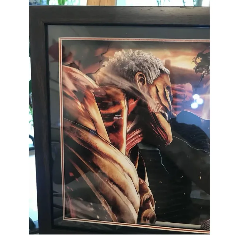1" атака на Титанов креативное украшение 3D стереограф ручной работы фото документ в рамке галерея фигурка игрушка коробка 32 см V508