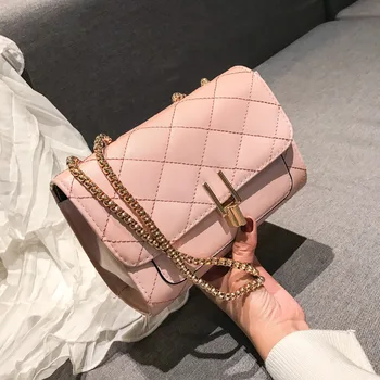

Women's Bag Fashion Korean Style 2020 New Spring Phone Pocket Diamond Lattice Chain Shoulder Crossbody Small Bags A805