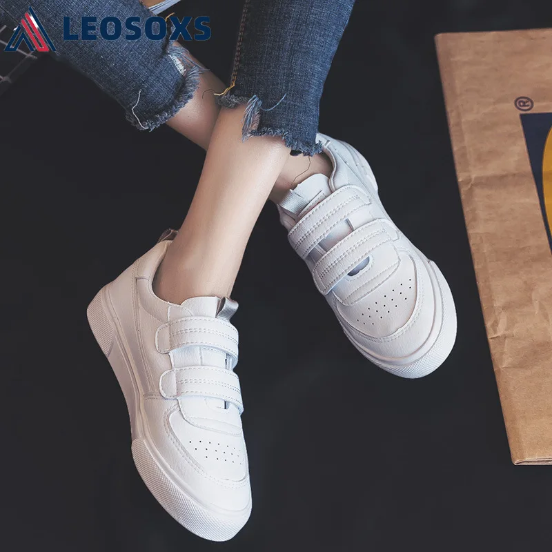 Кроссовки LEOSOXS женские на массивной подошве удобная прогулочная обувь липучке