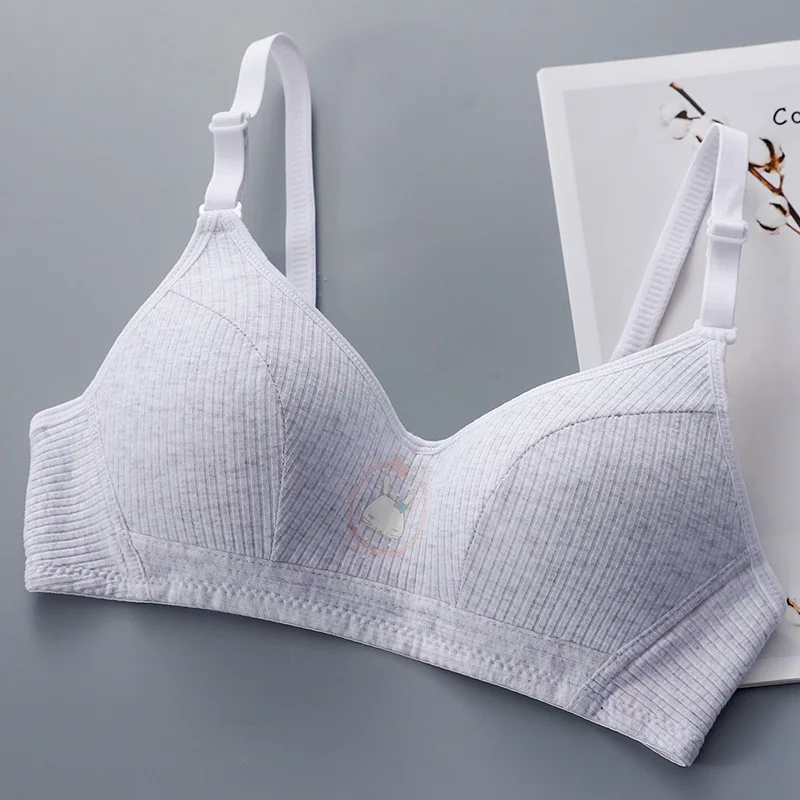 New Teen Girls Underwear Soft Padded Cotton Soild Bra for Young Girls for Yoga Sports Running Small Training Bra teen underwear