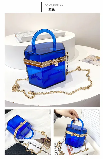 Female Bag Polygonal Small Box Handbag Acrylic Transparent Box Bag Fashion  Trend Personality Diagonal Bag Clear Bags Women Bag - AliExpress