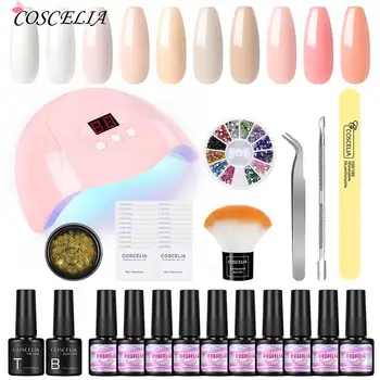 

COSCELIA Manicure Set For Nail Kit With LED Nail lamp Soak Off Varnish Manicure Tools Set Nail Polish Kit All For Manicure