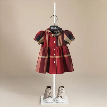 

2020 New summer girl dress stripe print baby girl dress children clothing children Short sleeve dress 1-5years baby clothes