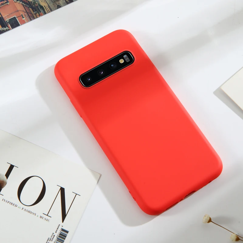 Тонкий жидкий силиконовый чехол для samsung galaxy S10 plus S10E S8 S9 Plus Note 8 9 A40 мягкий чехол для телефона чехол для samsung Note 10 pro