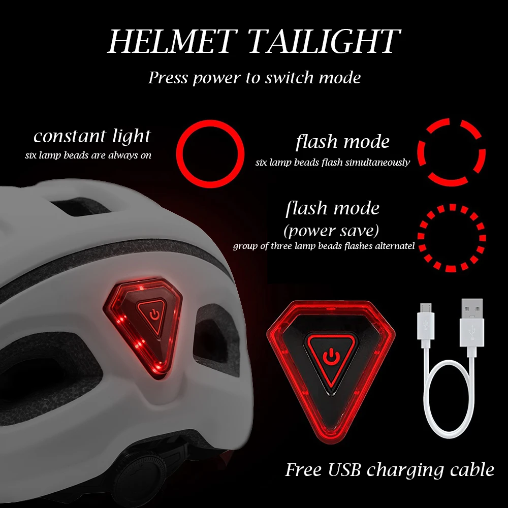 Casque De Vélo Avec Feu LED Arrière Intégré – Taille 56-61 Cm, Poids 350g – Matériau PC + EPS – Pour VTT Et Route – Marque Hailong, Garantie 3 Mois