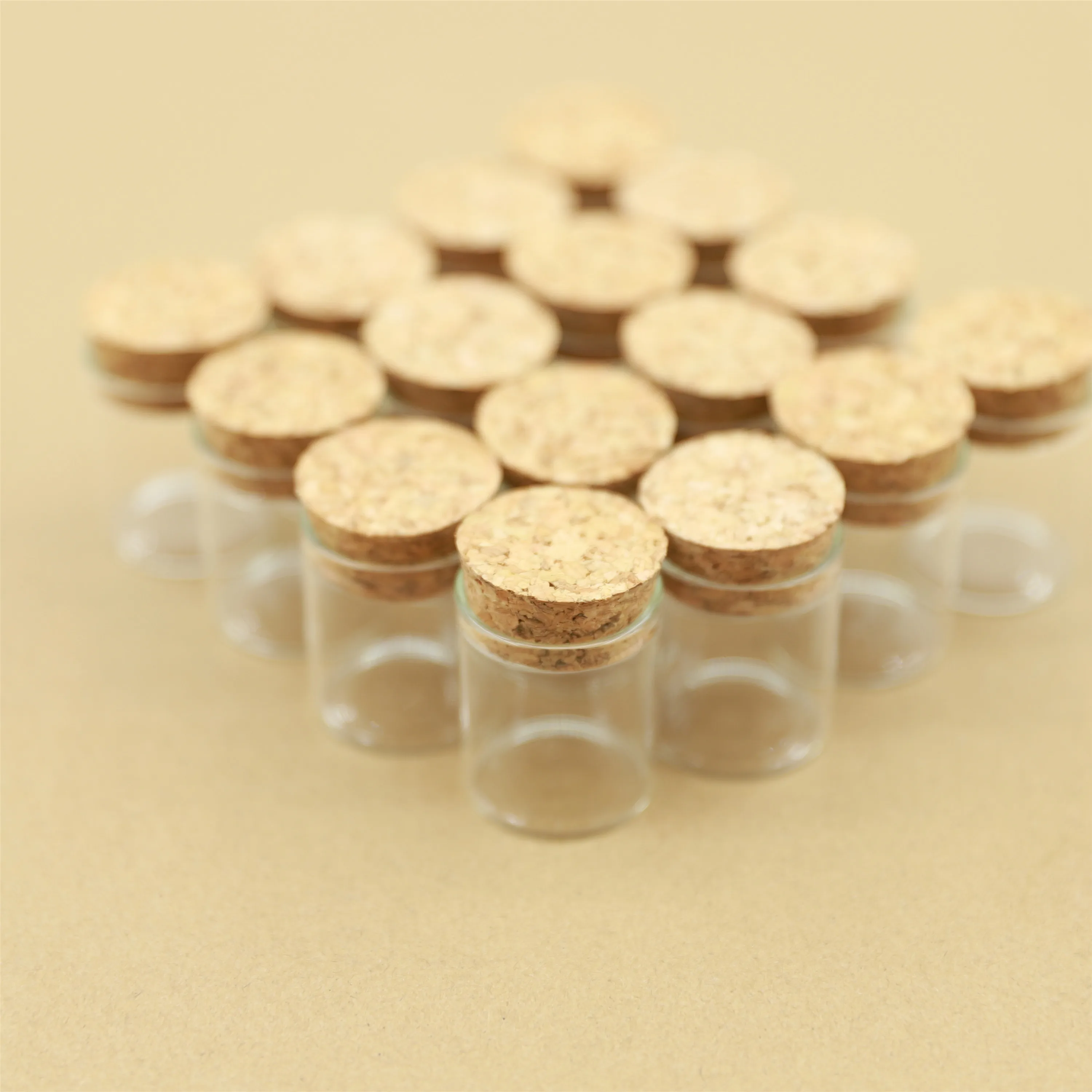 24 pcs/lot 12ml 24*30*35mm Small Glass Bottle Cork Stopper Spice Bottles Container Sealed Glass jar Vial Bottle Stopper 6