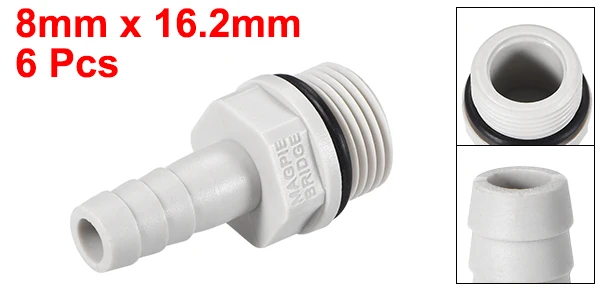 3or8inch G x 8mm Uxcell 6 шт. ПВХ колючей фитинги шлангов разъем адаптера 1/" 1/4" 3/" 1/2" 3/" G мужской трубы сильный анти-старения, высокая прочность - Цвет: 3or8inch G x 8mm