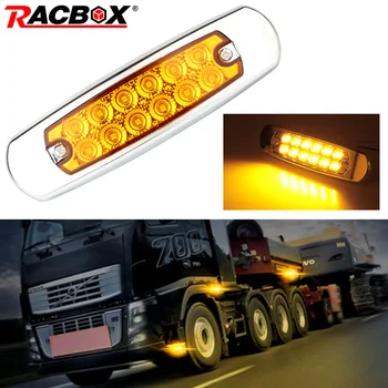 

10 pcs Truck Side LED Lights External Yellow Marker 10/30V Thin Warning Lamps For All Automobile Trailer Truck Lorry