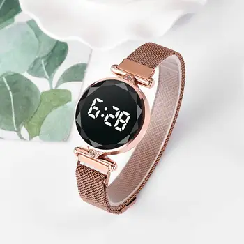 

Fashion Women Digital Mesh Strap Wrist Watch Luxury Analog Business Women Elegant Watches High-end Brand Quartz Ladies Watch