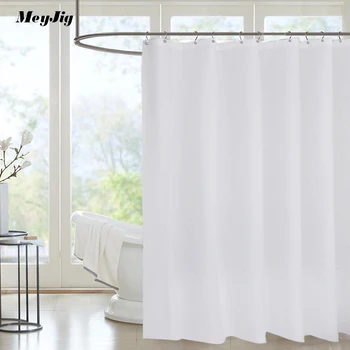 

Shower Curtain Bath-Products Bath-Curtains Bathing-Cover Home-Decor Solid Color for Waterproof with 12-Hooks Washable