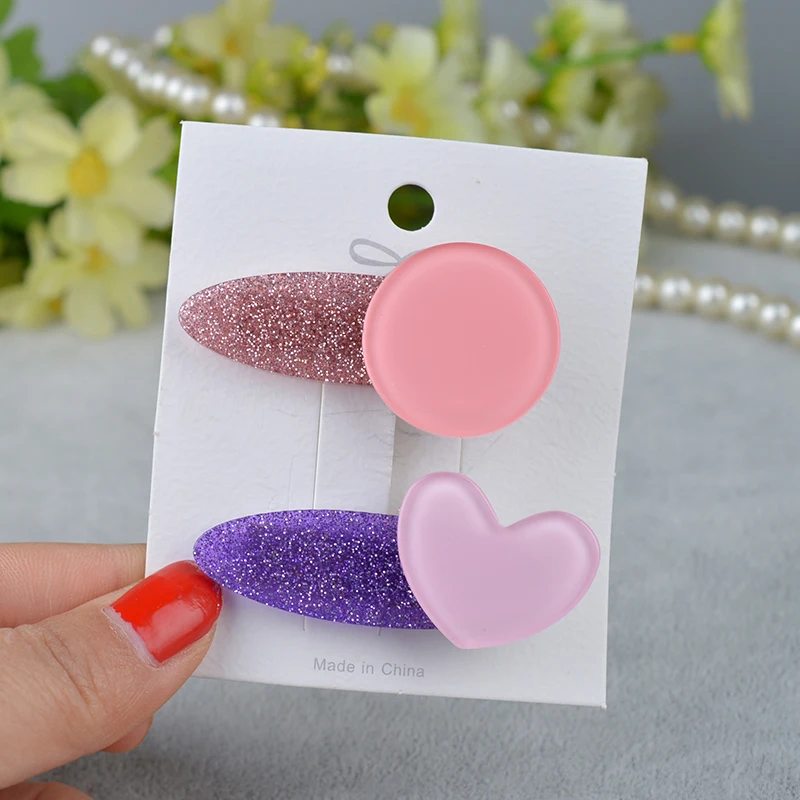 18 round heart 1 упаковка модный дизайн девушки красивый цветной круглый/звезда/Сердце шаблон заколки для волос милые детские аксессуары для волос А4 - Цвет: 18 round heart