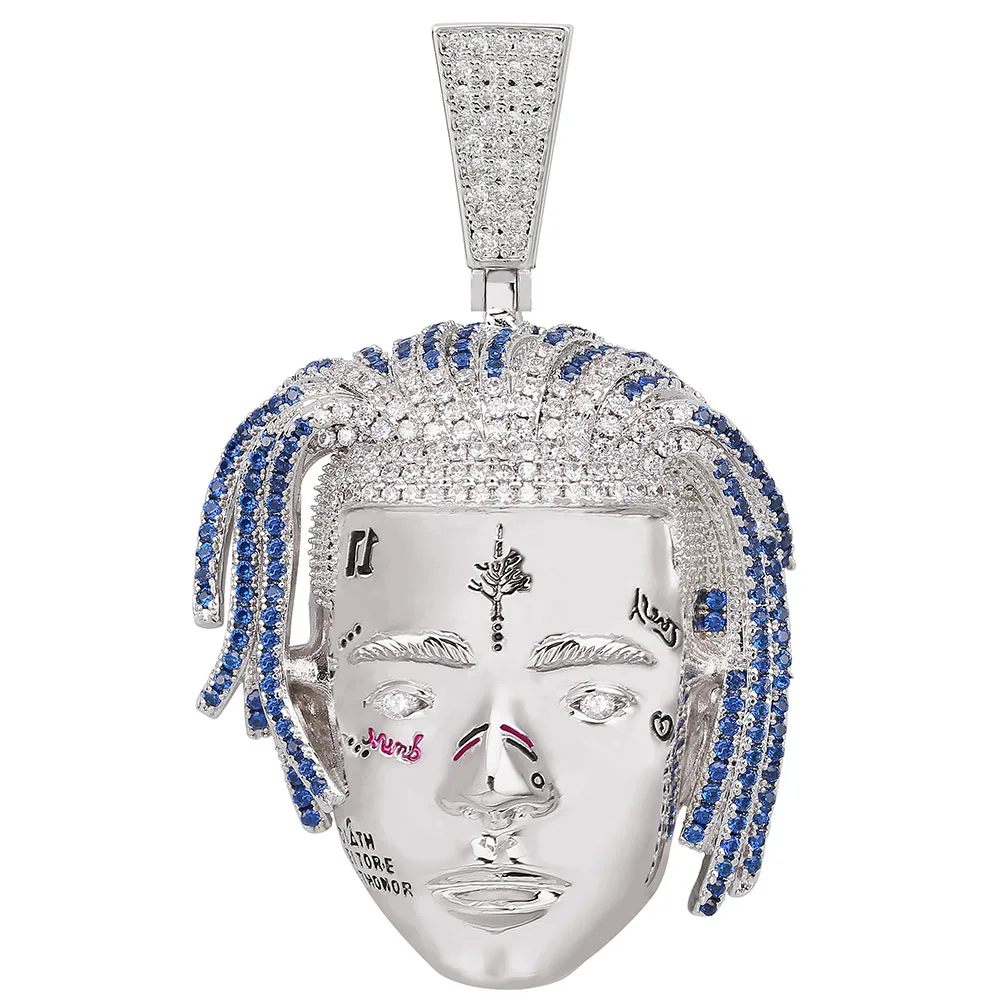 silver GUCY персонализированные Рэппер XXXTentacion кулон ожерелье Iced Out CZ цепи мужские хип хоп панковские шармы Ювелирные изделия Подарки - Окраска металла: silver