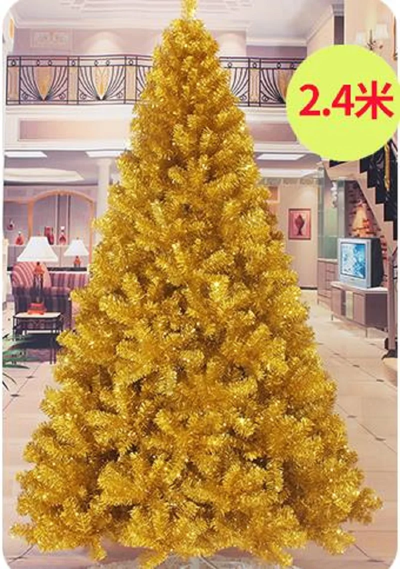 Color Christmas Snow Tree Ice Sculpture Hall Decoration Snow Tree Christmas Flocking Snow Tree Ice Snow World Decoration Tree - Цвет: 2.4 meter