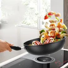 32 см Maifan Камень вок антипригарные сковороды и сковороды с керамическим покрытием немецкий бренд меньше масла дыма горшок Газовая плита индукции