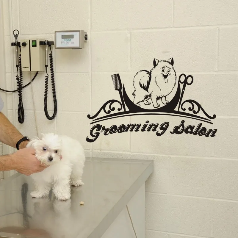 

Grooming Dog Salon Decal Pet Shop Wall Sticker Posters Vinyl Art Decals Parede Decor Mural Pet Clinic Wall Sticker