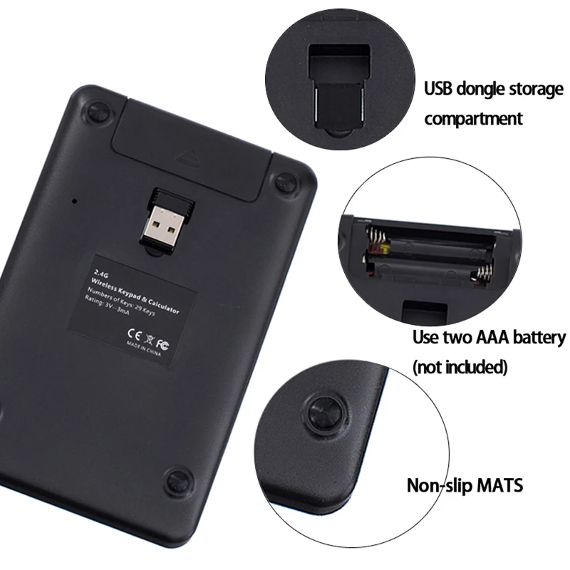 Клавиатура 29key беспроводная цифровая клавиатура 2,4G USB калькулятор и ПК Цифровая клавиатура 2 в 1 клавиатура на солнечных батареях
