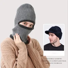 Велосипедная маска для всего лица, Балаклава, пушистый термо-шарф, зимняя шапка, Теплый головной убор для женщин и мужчин, унисекс, черная шапка цвета хаки KT01