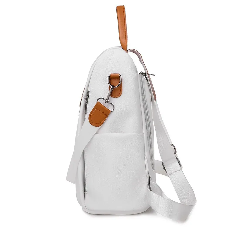 Женский кожаный рюкзак вместительный Дамский из искусственной кожи для