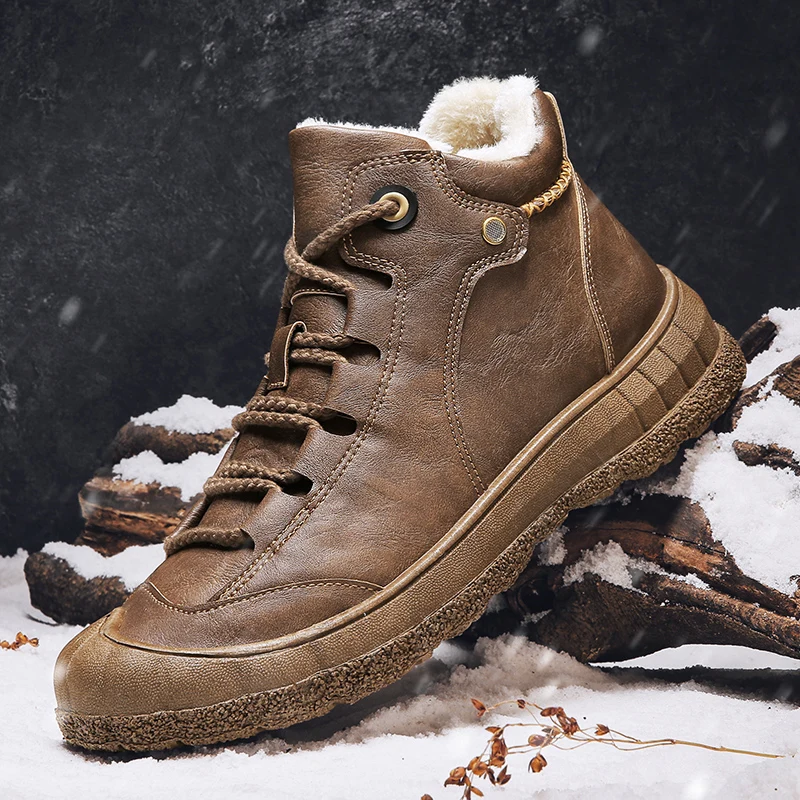 

Sports boots men's high-top new men's boots tooling British style leather boots winter fashion casual joker tide boots