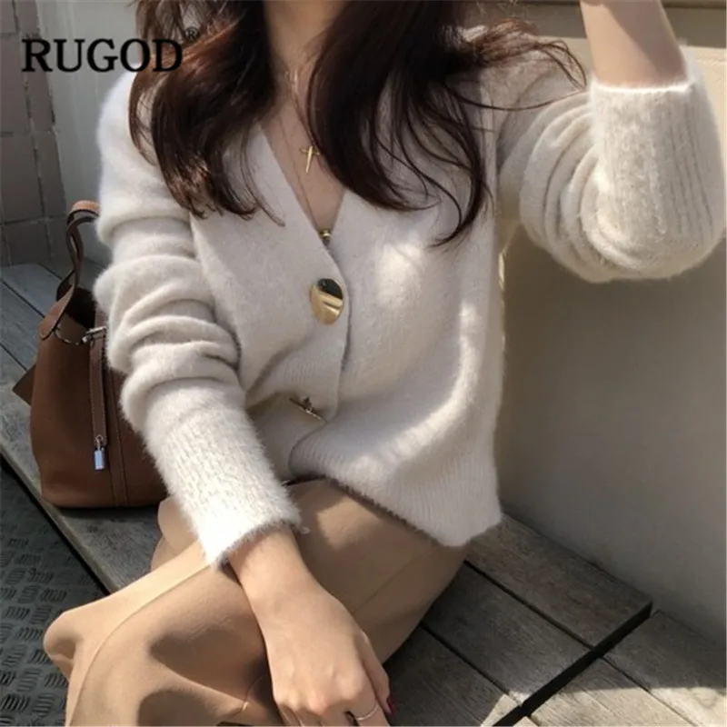 New Solid Elegant Women Cardigans Casual V-Neck Cashmere Knitted Women Sweaters Coat Slim Autumn Winter Outwear Clothes Female