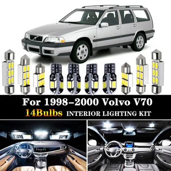 

14Pcs White Canbus LED Lamp Car Bulbs Interior Package Kit For 1998-2000 Volvo V70 Estate Wagon Map Dome Trunk Plate Light