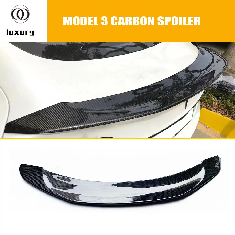 

Model 3 Real Carbon Fiber Rear Trunk Lip Wing Spoiler for Tesla Model 3 Sedan 4 Door 2017 UP