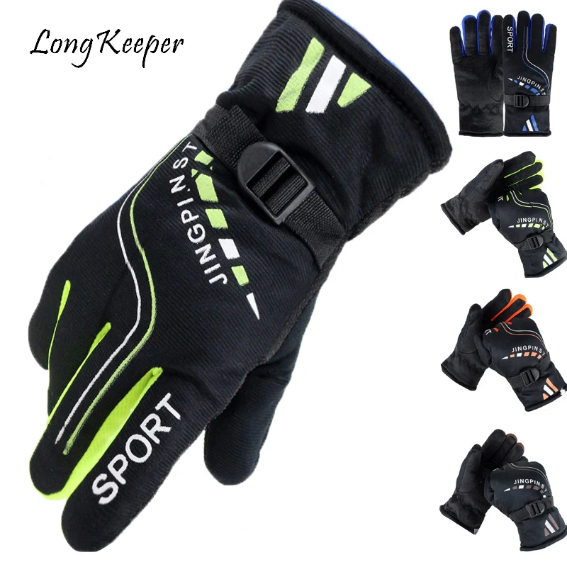 

Longkeeper Brand Winter Women Men Keep Warm Golves Full Finger Non-slip Driving Gloves Adjustable Wrist Strap Sports Luva